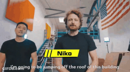 Niko Jumping Off Roof Of His Building GIF