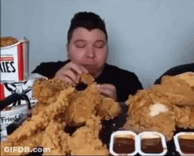 Nikocado Avocado Crying While Eating Chicken GIF