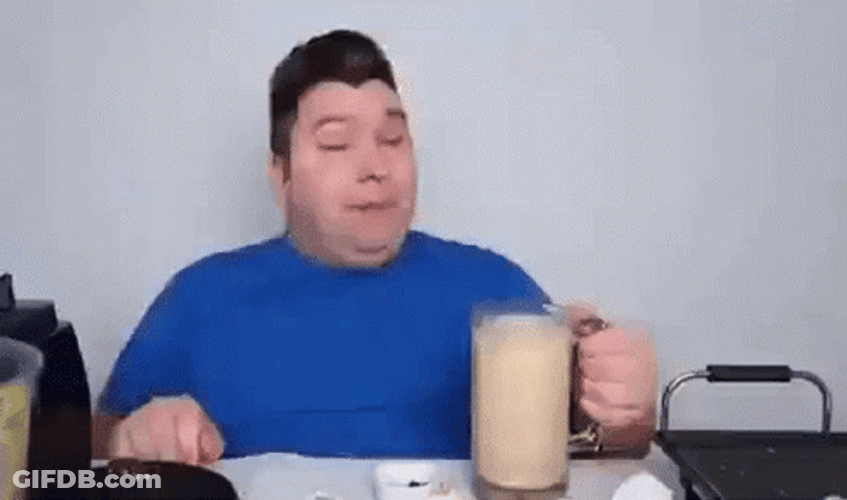 Nikocado Avocado Drinking Shake In Mug GIF