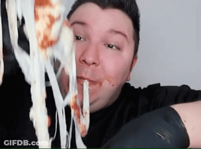 Nikocado Avocado Eating Mozzarella Pizza GIF