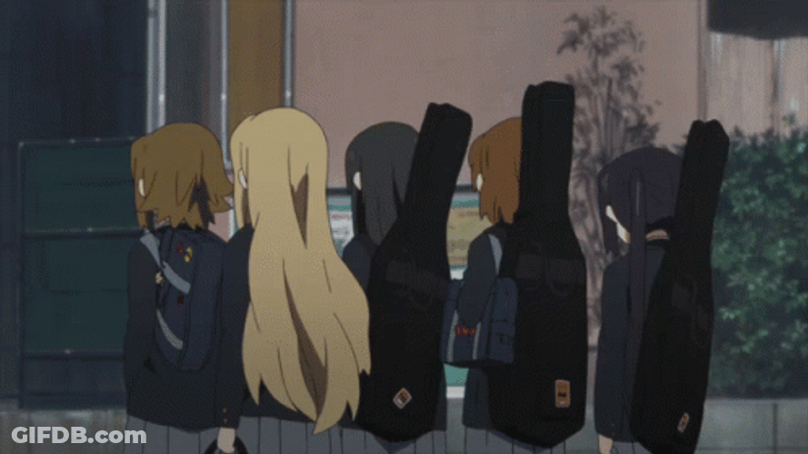 Nime Walking Yui Mio Azusa Tsumugi Ritsu K-ON GIF