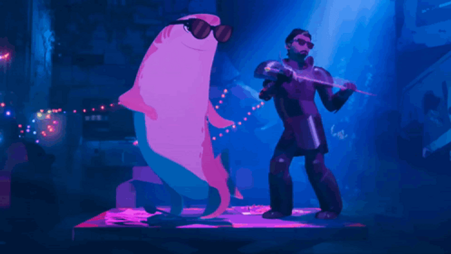 Nimona Movie Man And Shark Dancing GIF