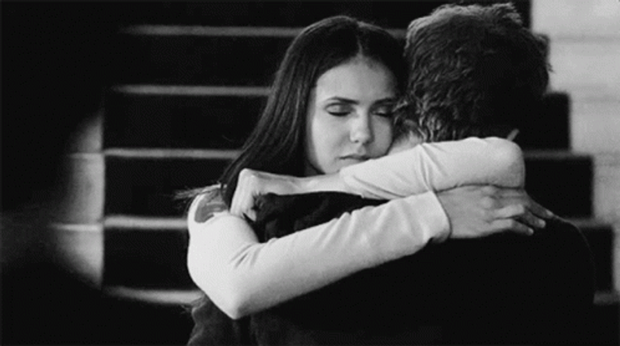 Nina Dobrev Hugs And Kisses GIF