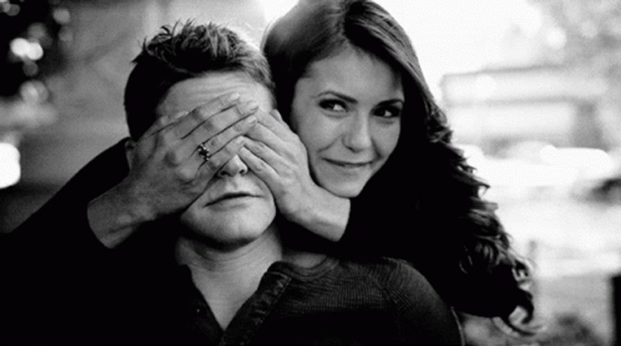 Nina Dobrev Kiss On Cheek GIF