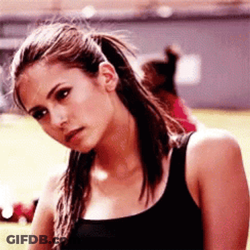 Nina Dobrev Pony Tail Laughing GIF
