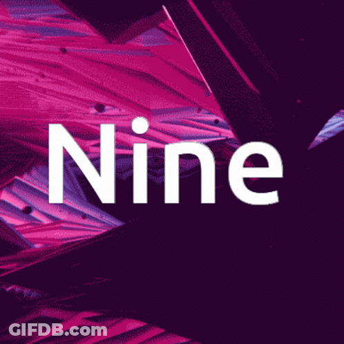 Nine On Purple And Pink Background GIF