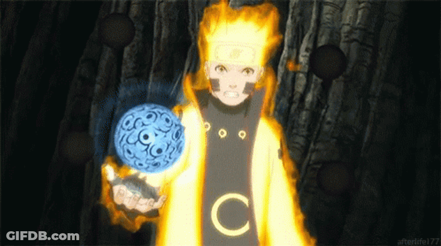 Nine Tails Chakra Mode Perfect Rasengan GIF