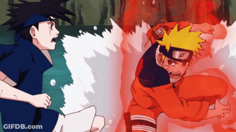 Nine Tails Naruto Sasuke Fight GIF