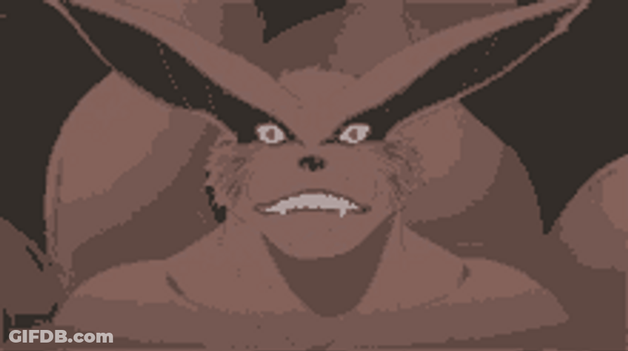 Nine Tails Naruto Smiling Kurama GIF