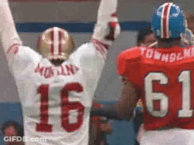 Niners Montana's Intense Cheers GIF
