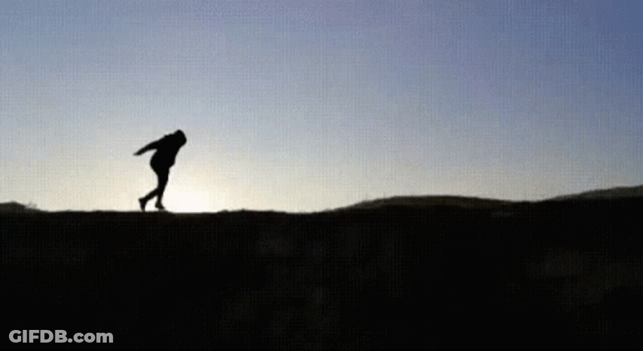 Ninja Running Far Away Silhouette GIF