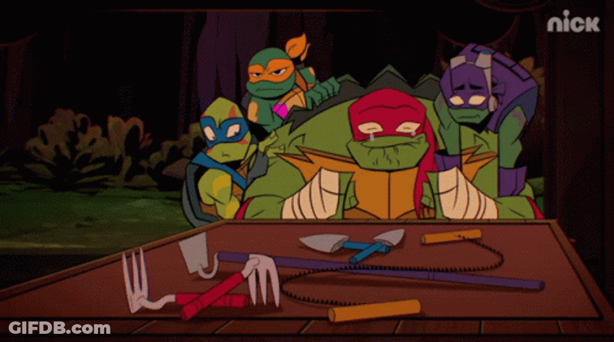 Ninja Turtle Banging Head On Desk GIF