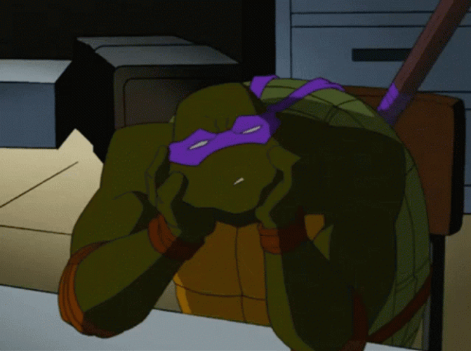 Ninja Turtle Donatello Fall Asleep Tmnt GIF