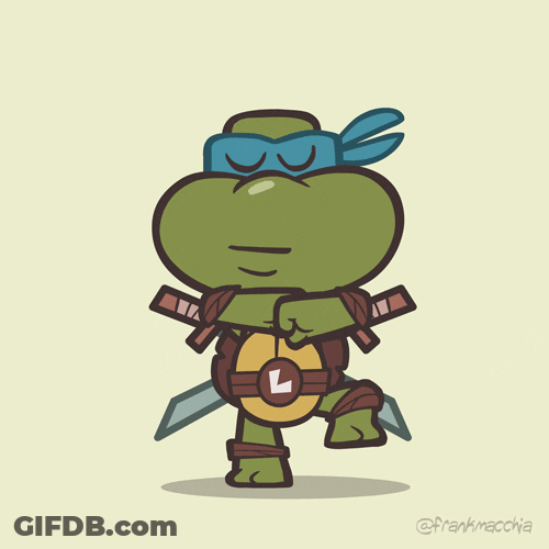 Ninja Turtle Leonardo Dancing With Eyes Closed GIF