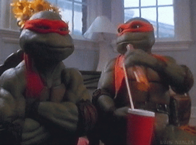 Ninja Turtle Michel Angelo Teasing Raphael Tmnt GIF