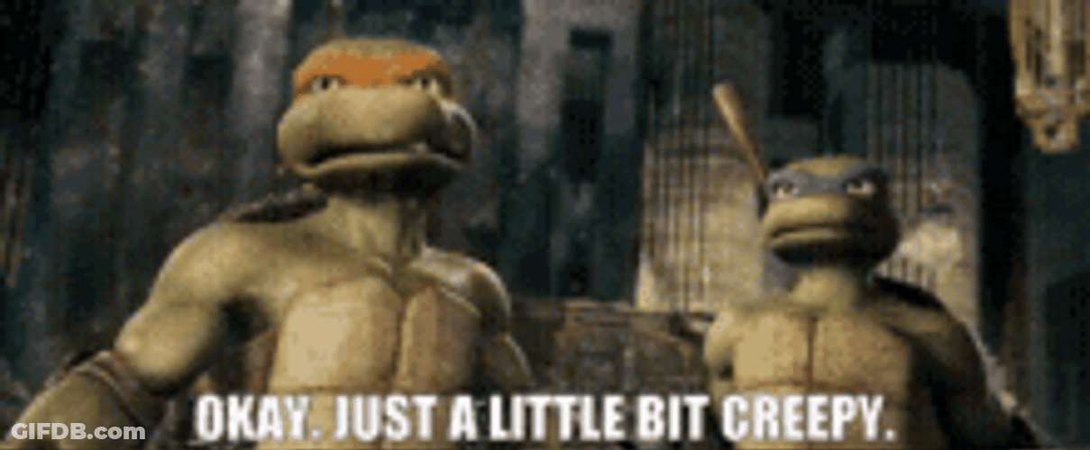 Ninja Turtle Michelangelo Leonardo Creepy GIF