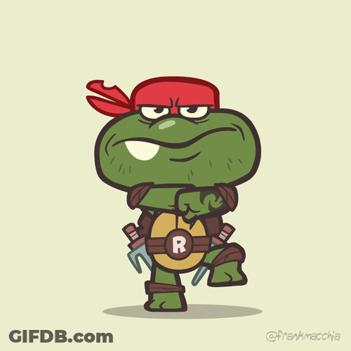 Ninja Turtle Raphael Dancing With Angry Expression GIF