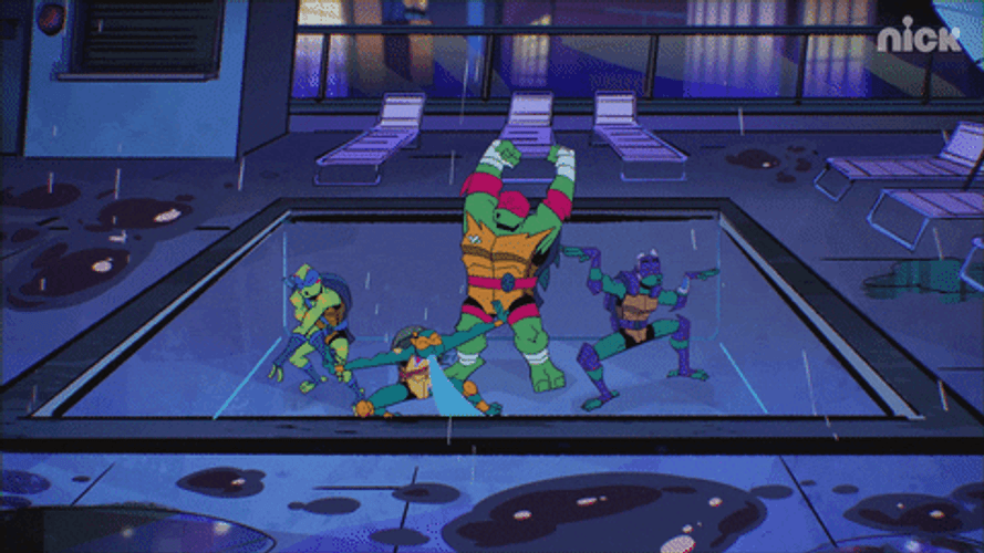 Ninja Turtles Rain Dance GIF