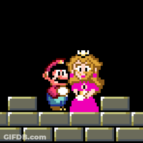 Nintendo Princess Peach Kissing Super Mario GIF