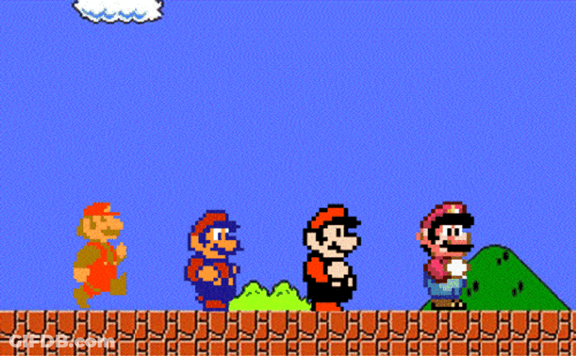 Nintendo Super Mario Bros. Different Forms GIF