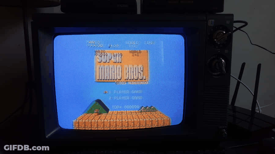 Nintendo Super Mario Bros Game In Vintage TV GIF