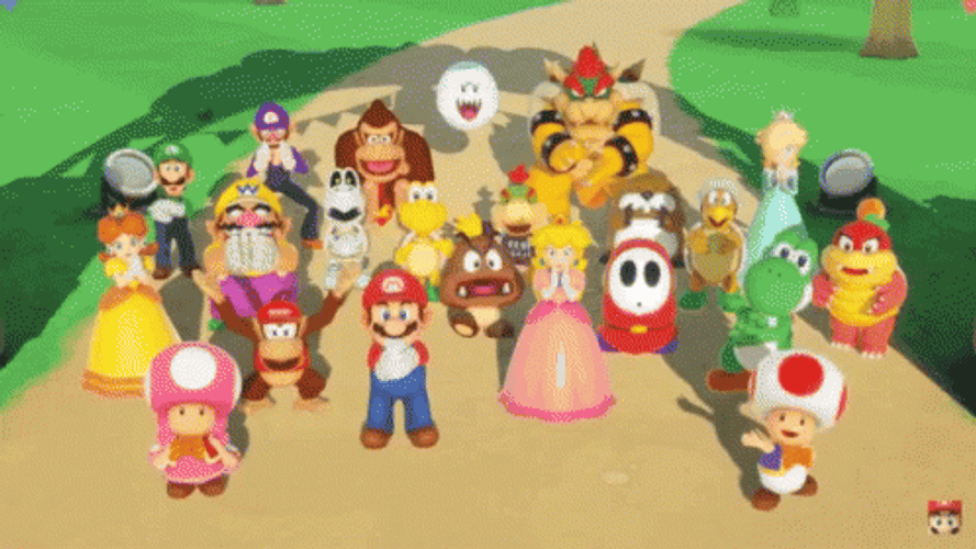 Nintendo Super Mario Characters Fun Party GIF