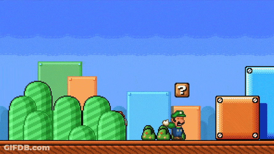 Nintendo Super Mario Prank His Brother Luigi GIF