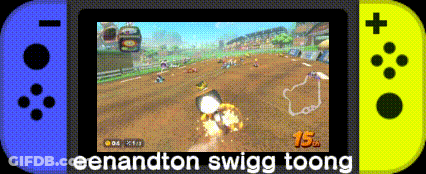 Nintendo Switch Playing MarioKart On Blue Background GIF