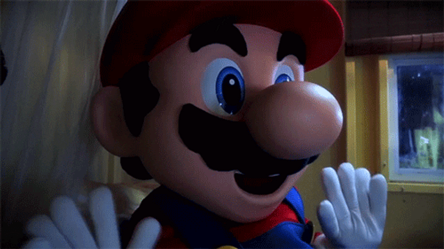 Nintendo Video Game Super Mario Shocked GIF