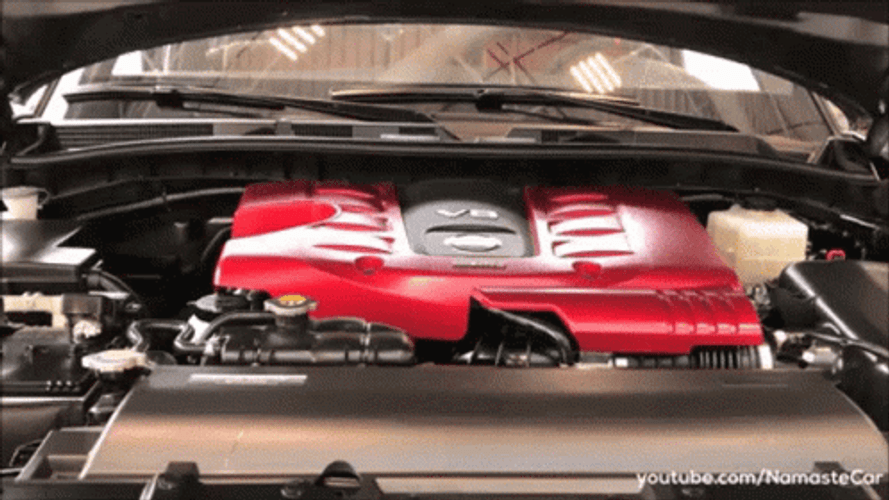Nissan Patrol SUV Red Engine GIF