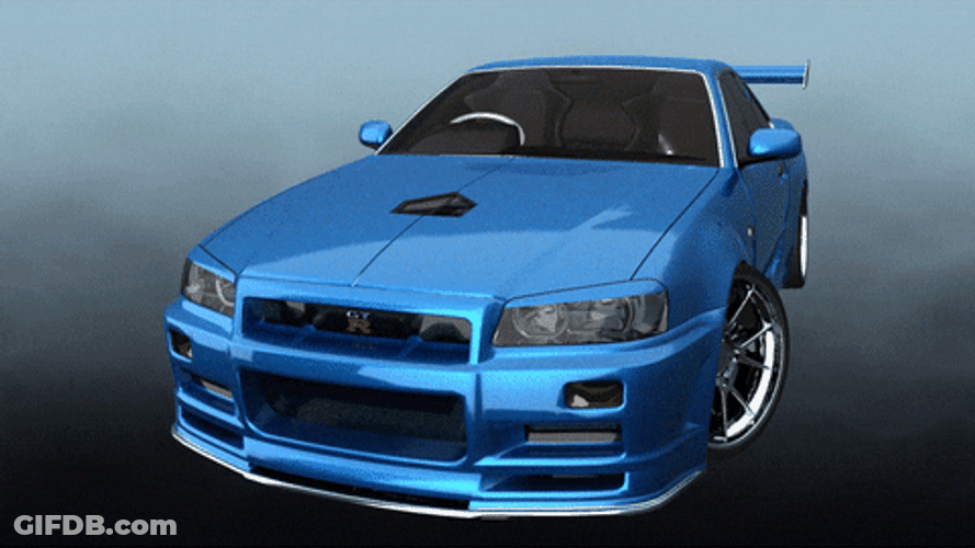 Nissan Skyline R34 Distorted Loop GIF