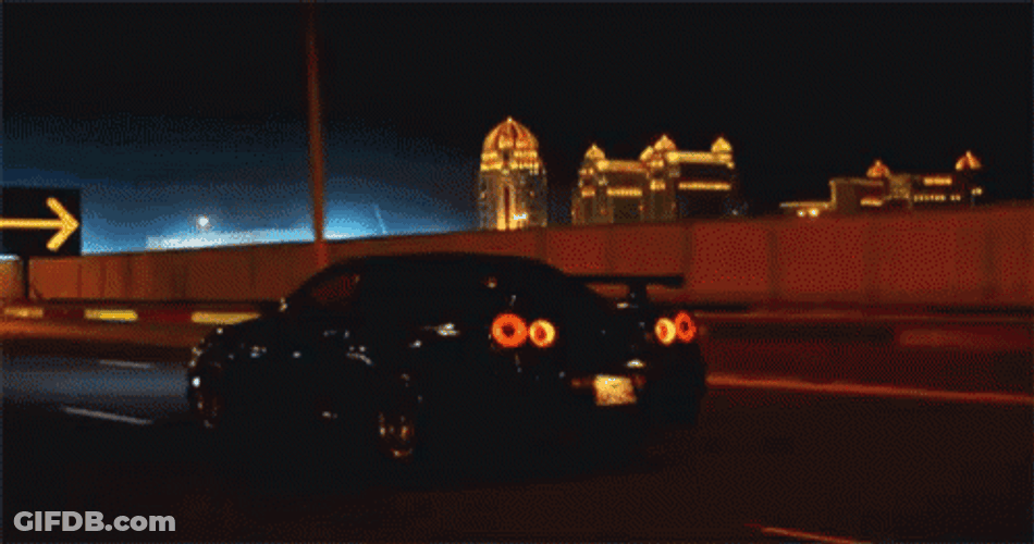 Nissan Skyline R34 Firing Tail Pipe GIF