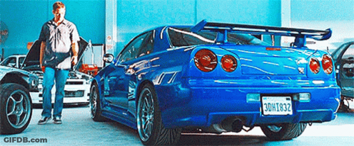 Nissan Skyline R34 Paul Walker Fast And Furious GIF