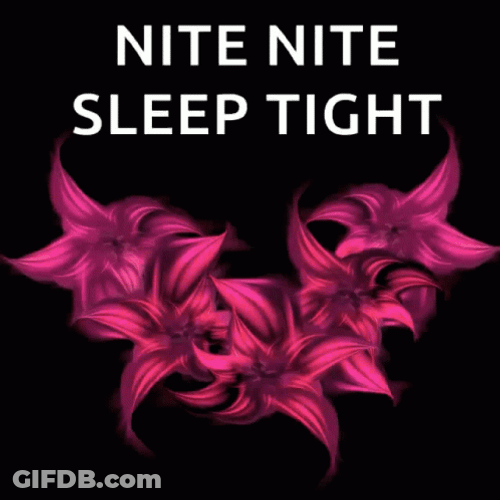 Nite Nite Sleep Tight Neon Glowing Flower GIF