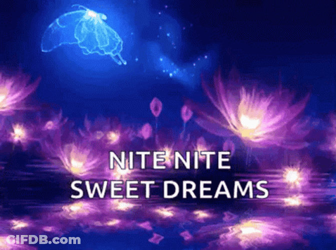 Nite Nite Sweet Dreams Glowing Lotus Flowers GIF