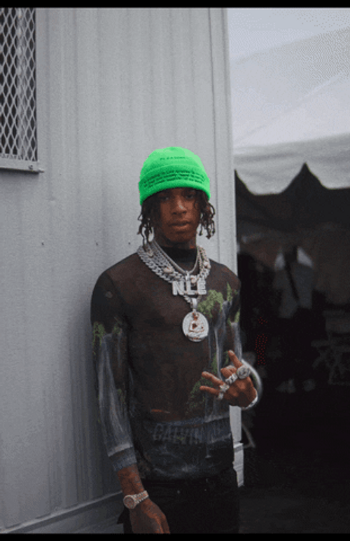 NLE Choppa Hiphop Peace Sign GIF