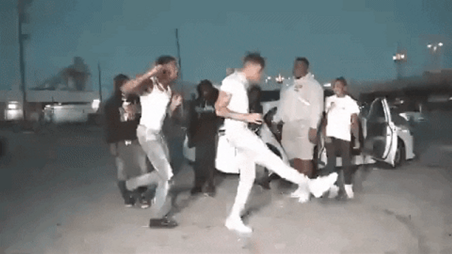 NLE Choppa Running Man Dance GIF