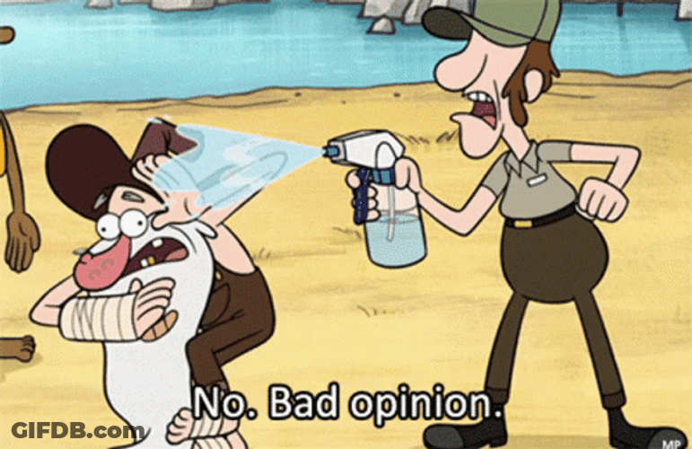 No Bad Opinion Spray Bottle GIF