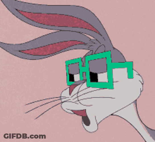 No Bugs Bunny Looney Tunes Using Eyeglasses GIF