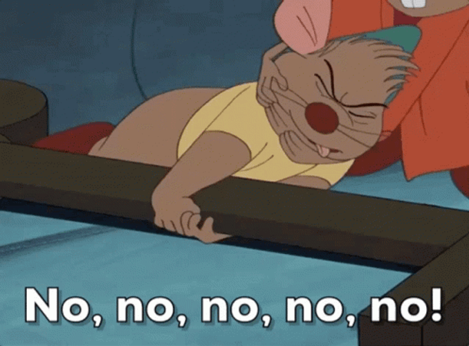 No! Cinderella Gus Gus Mouse GIF