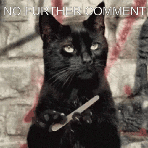 No Comment Evil Cat Nail File GIF