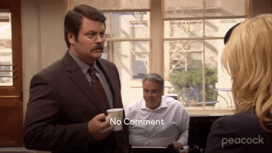 No Comment Ron Swanson Parks And Recreationn GIF
