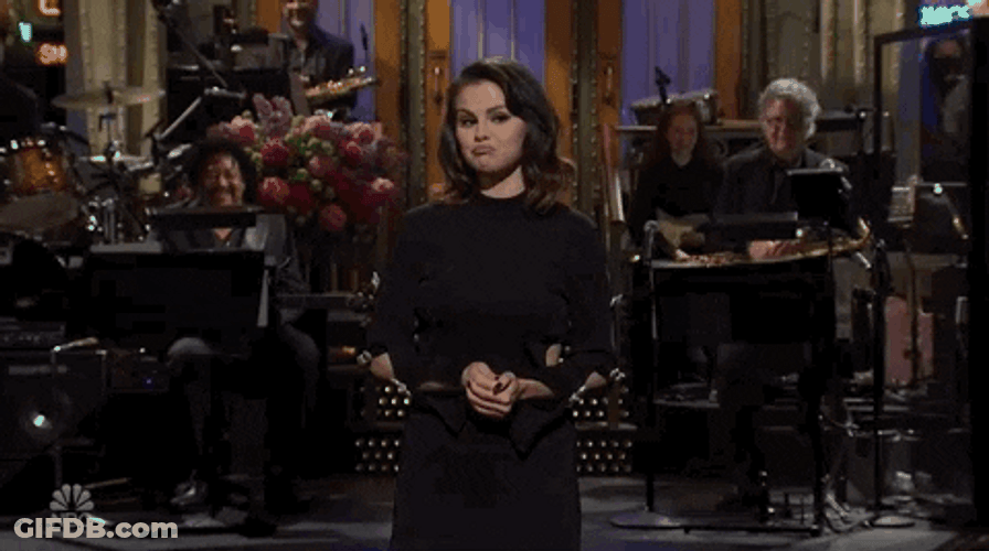 No Comment Selena Gomez Shrug GIF