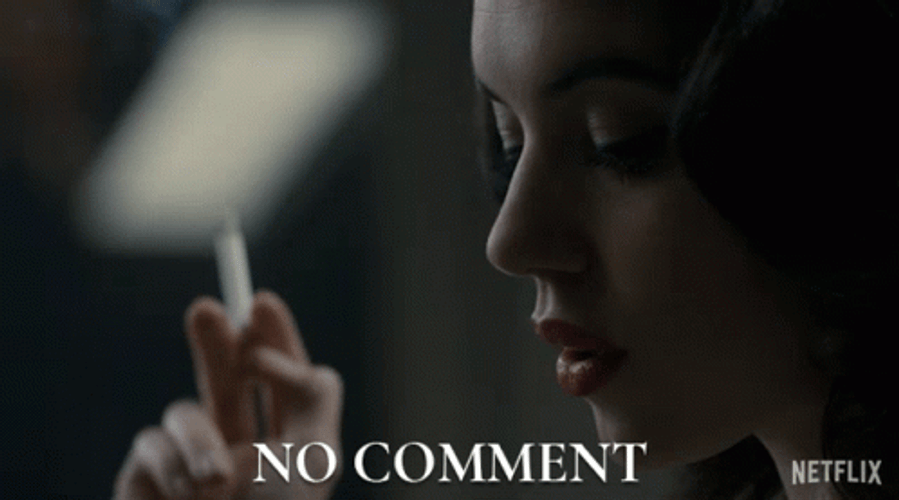 No Comment Smoking Christine Keeler GIF