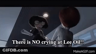 No Crying At Lee Oil Edna From The Incredibles Standing Next To Man GIF