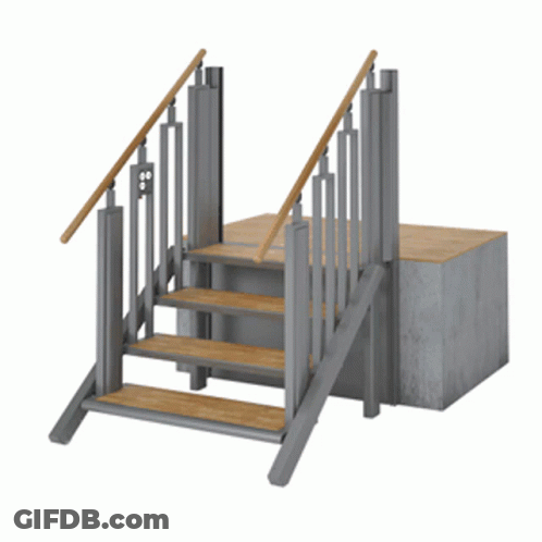 No Entry Sign On Staircase GIF