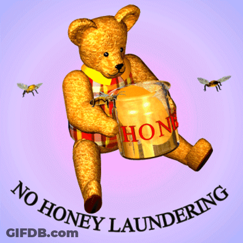 No Honey Laundering Animated Bear GIF