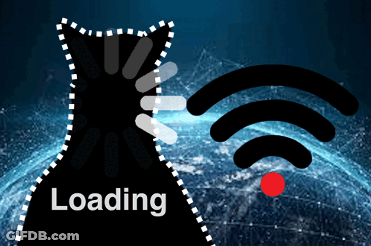No Internet Loading Cat Image GIF