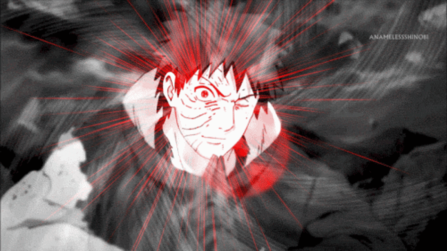 No Mask Obito Uchiha Fighting Technique GIF