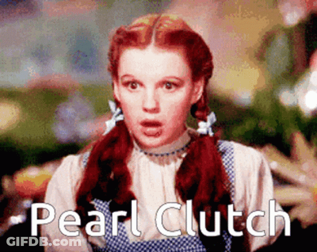 No Melanie Blake Clutching Pearls GIF